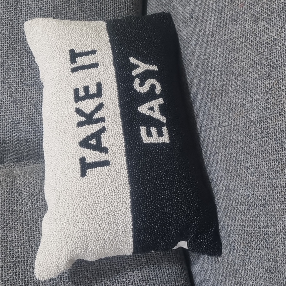 KATE SPADE NY x TARGET 'Take It Easy' Beaded Lumbar Throw Pillow Black/Cream - Picture 3 of 8